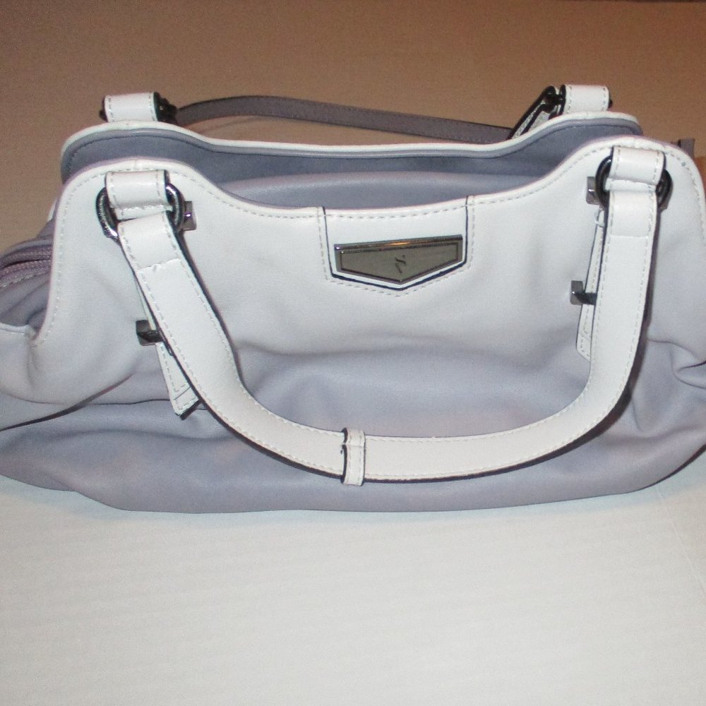 Off White Light Purple Faux Leather Handbag Simply Vera Convertible Strap 13 x 9